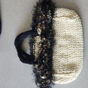 Embelished crochet purse